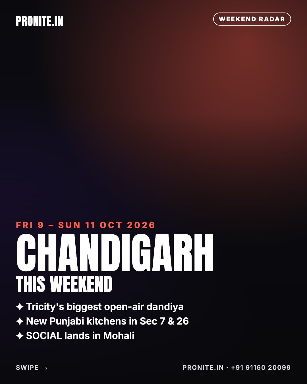 Chandigarh this weekend: new openings, must-visits & party radar (9–11 Oct 2026)