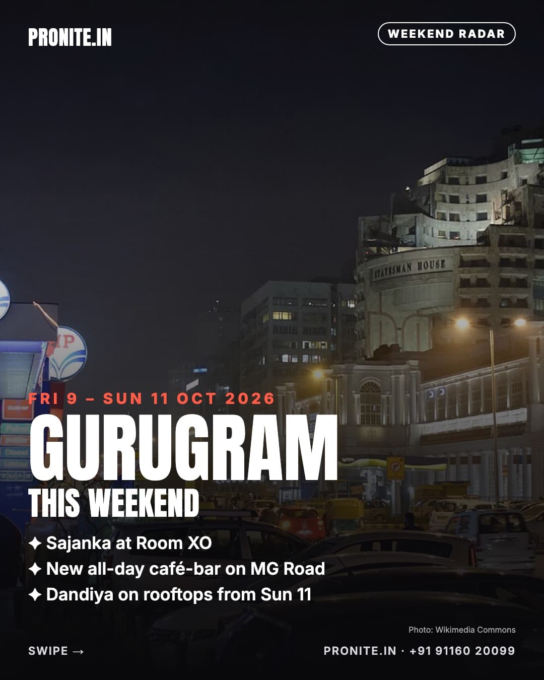 Gurugram this weekend: new openings, must-visits & party radar (9–11 Oct 2026)